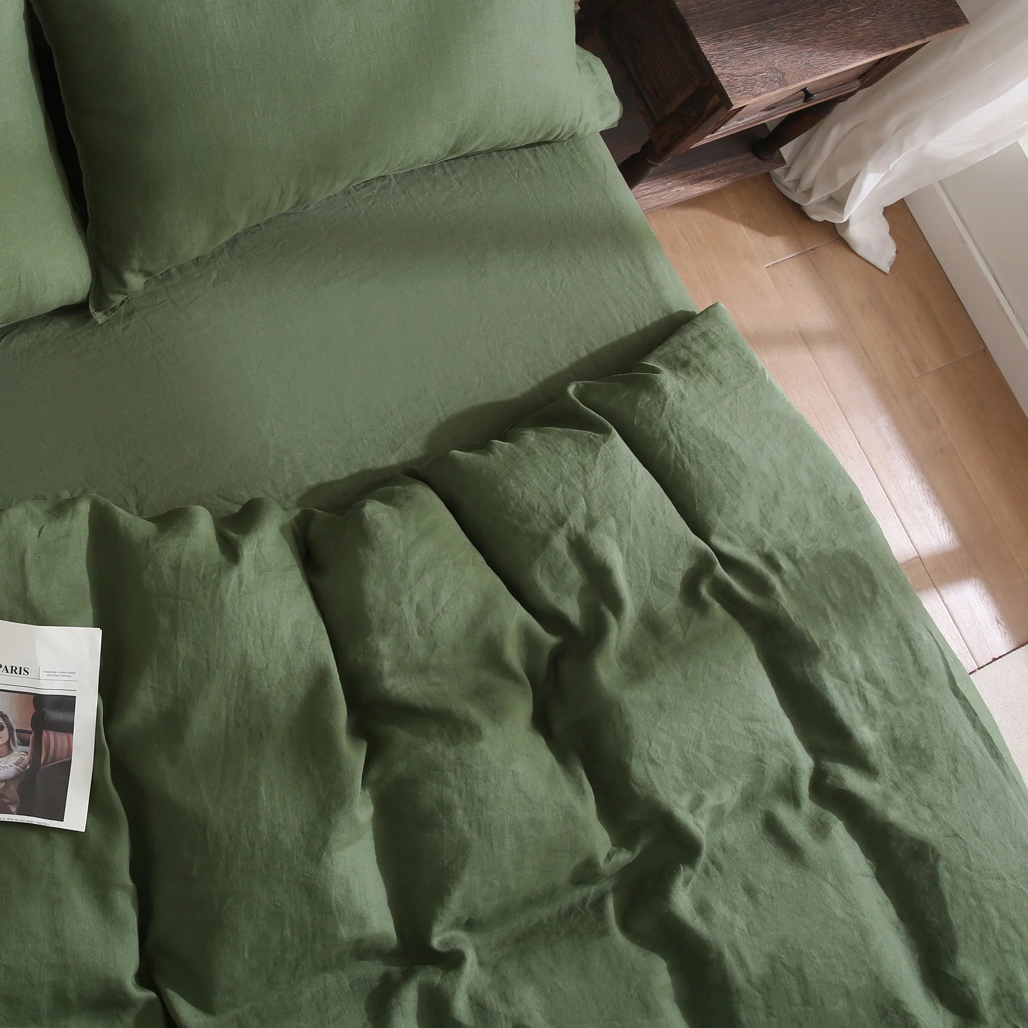 2026 100% Pure Linen Duvet Cover with Button Closure and Corner Ties Soft & Breathable - Natural Full/Queen
