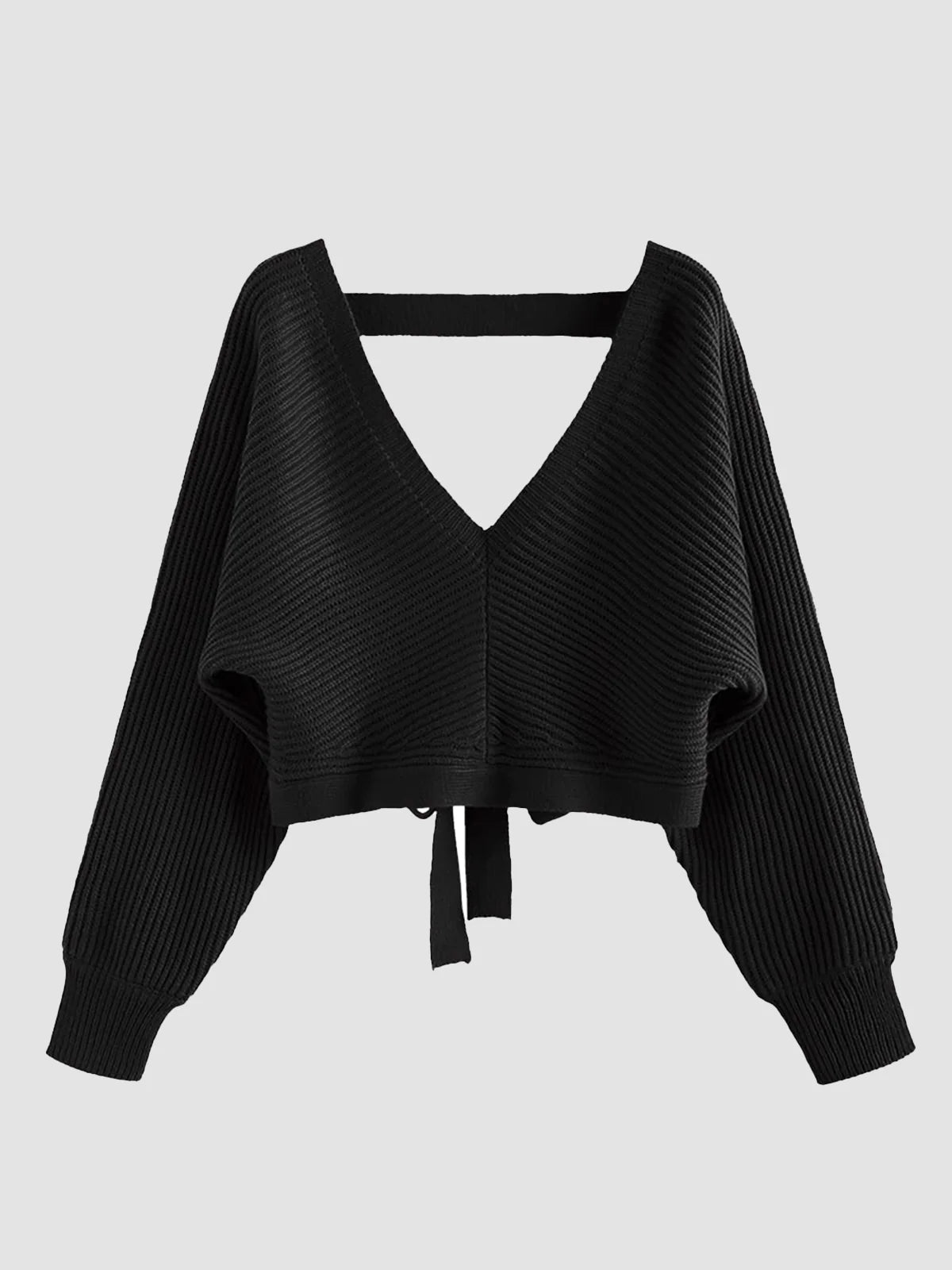 2026 Ribbed Knit Sexy Drop Shoulder Sweater