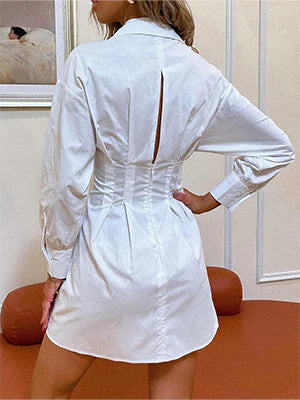 2026 Lace-Up Shirt Homecoming Dress