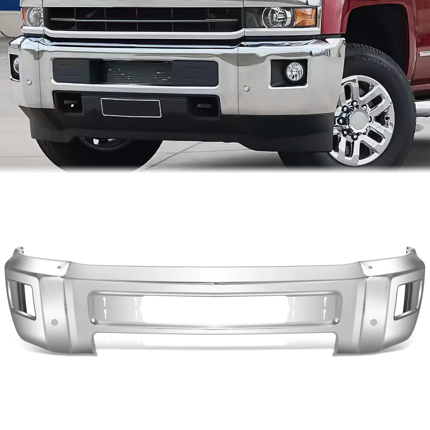 Modular Style Front Bumper w/ Parking Sensor Holes15-19 Chevy Silverado 2500 3500 HD
