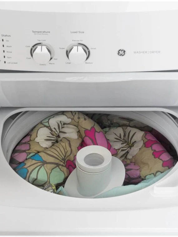 2026 Laundry Center 2025 with 3.8 cubic foot (approx. 108 liters) top-loading washing machine and 5.9 cubic foot (approx. 167 liters) electric dryer – White