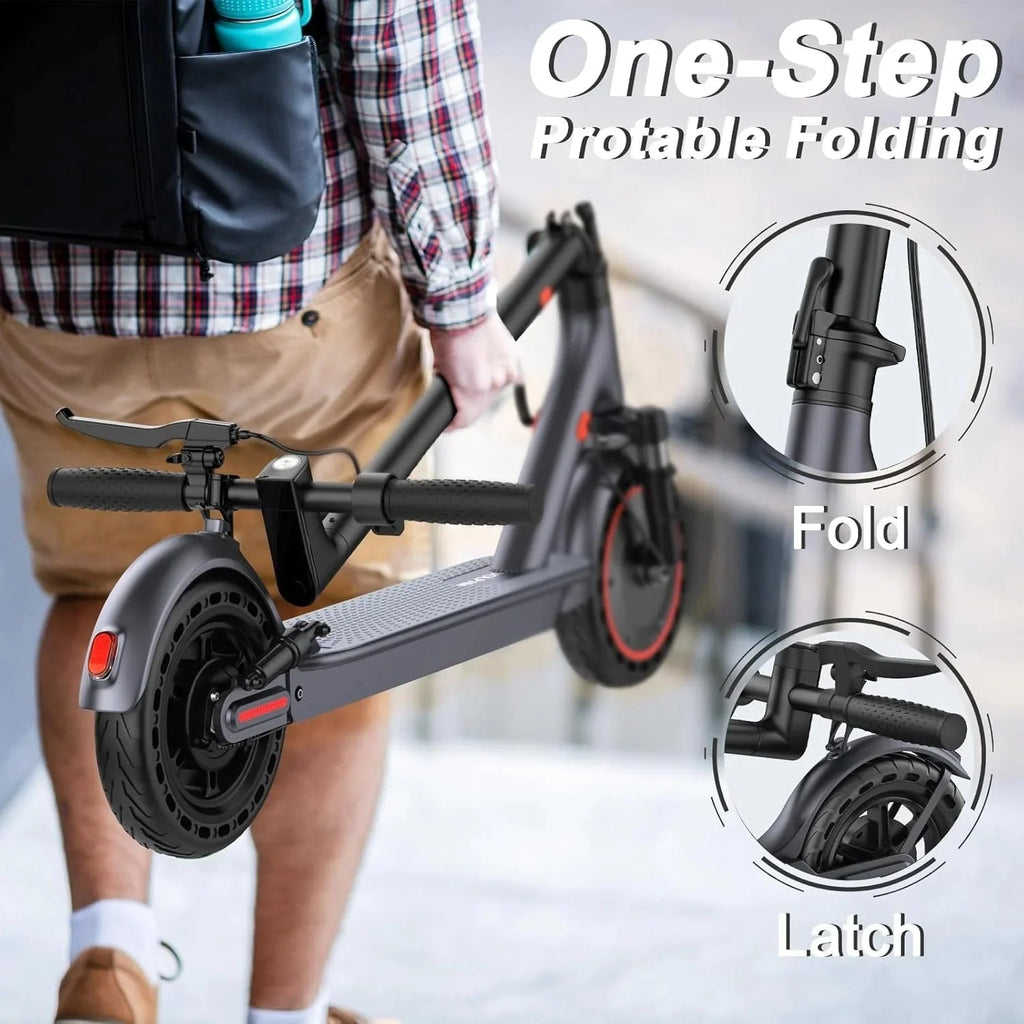 2026 Electric scooter, 350W/500W powerful motor, 8.5"/10" solid rubber tires, 19/22 mph, 28/21/12 mile range, dual brakes