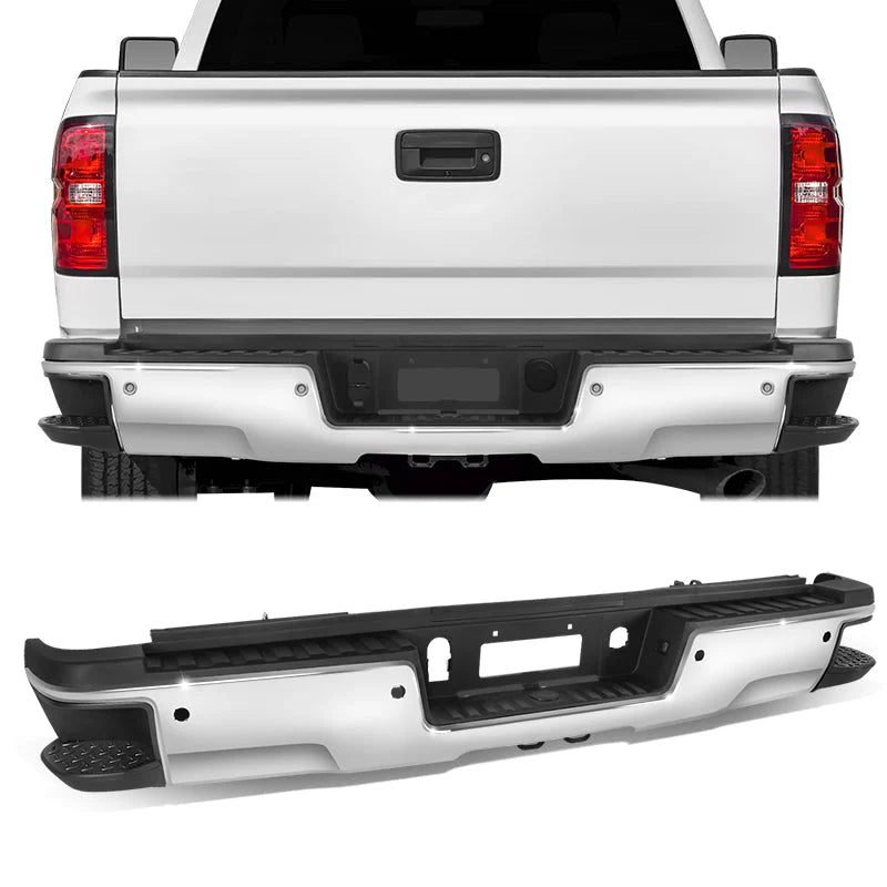 Rear Step Bumper W/License Plate Lights 15-19 Chevy Silverado / GMC Sierra 2500 3500 HD