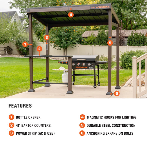 2026 Blackstone 5' x 8' Outdoor Griddle/Grill Pavilion Grill Gazebo