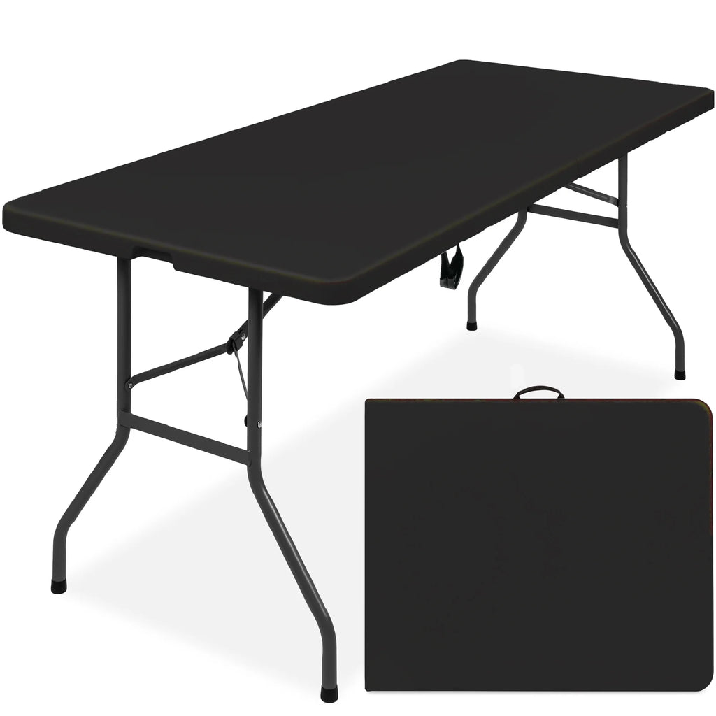 2026 Best Choice Products 6ft Plastic Folding Table, Indoor Outdoor Heavy Duty Portable w/ Handle, Lock - White