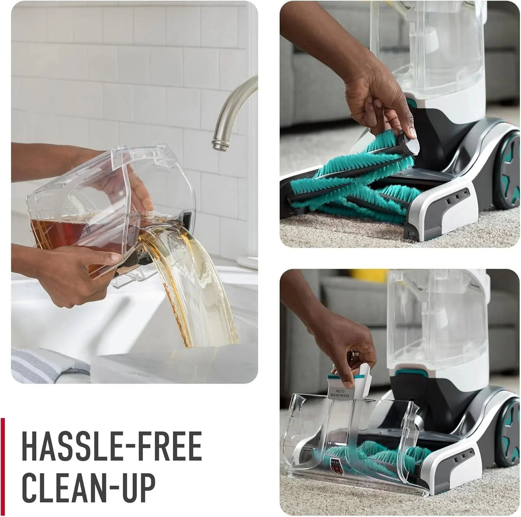 2026 Hoover SmartWash+ Automatic Carpet Cleaner for Carpets and Upholstery, Deep Cleaning Carpet Shampoo, Carpet Deodorizer and Pet Stain Remover FH52000, Turquoise
