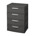 2026 Sterilite 4 Drawer Unit, Durable Plastic Storage Solution for Garages and Basements, Dark Gray