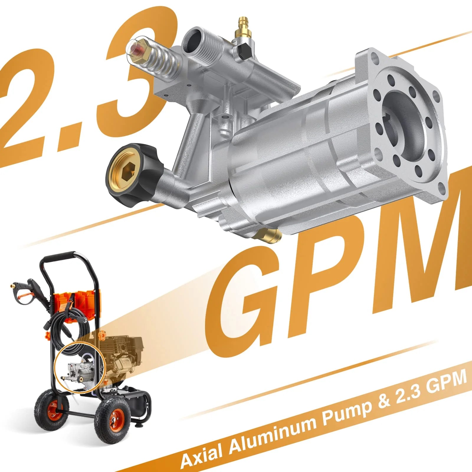 2026 Efurden 3500PSI Gas Pressure Washer, 2.3GPM Gas Powered High Pressure Clean Machine with 209CC Engine, 4 Adjustable Nozzles for Cleaning Walls, Terraces, Vehicles, Gardens (Blue)