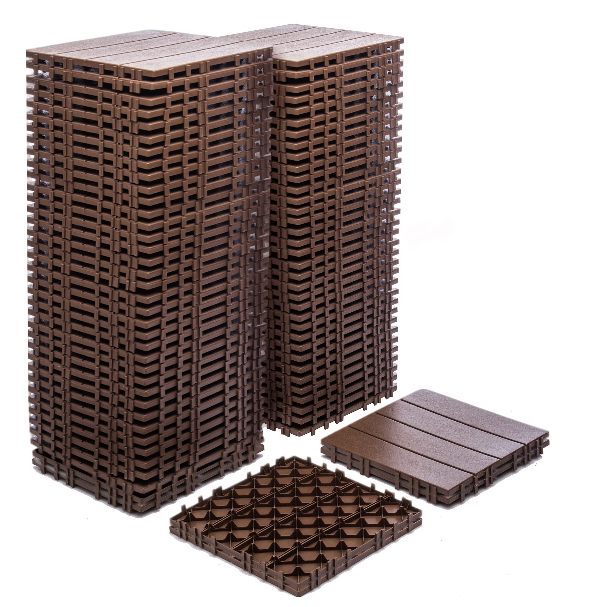 2026 76-Pack Plastic Interlocking Deck Tiles - 68.80 Sq.Ft Outdoor Plastic Flooring Super Durable & Waterproof All-Weather Indoor/Outdoor