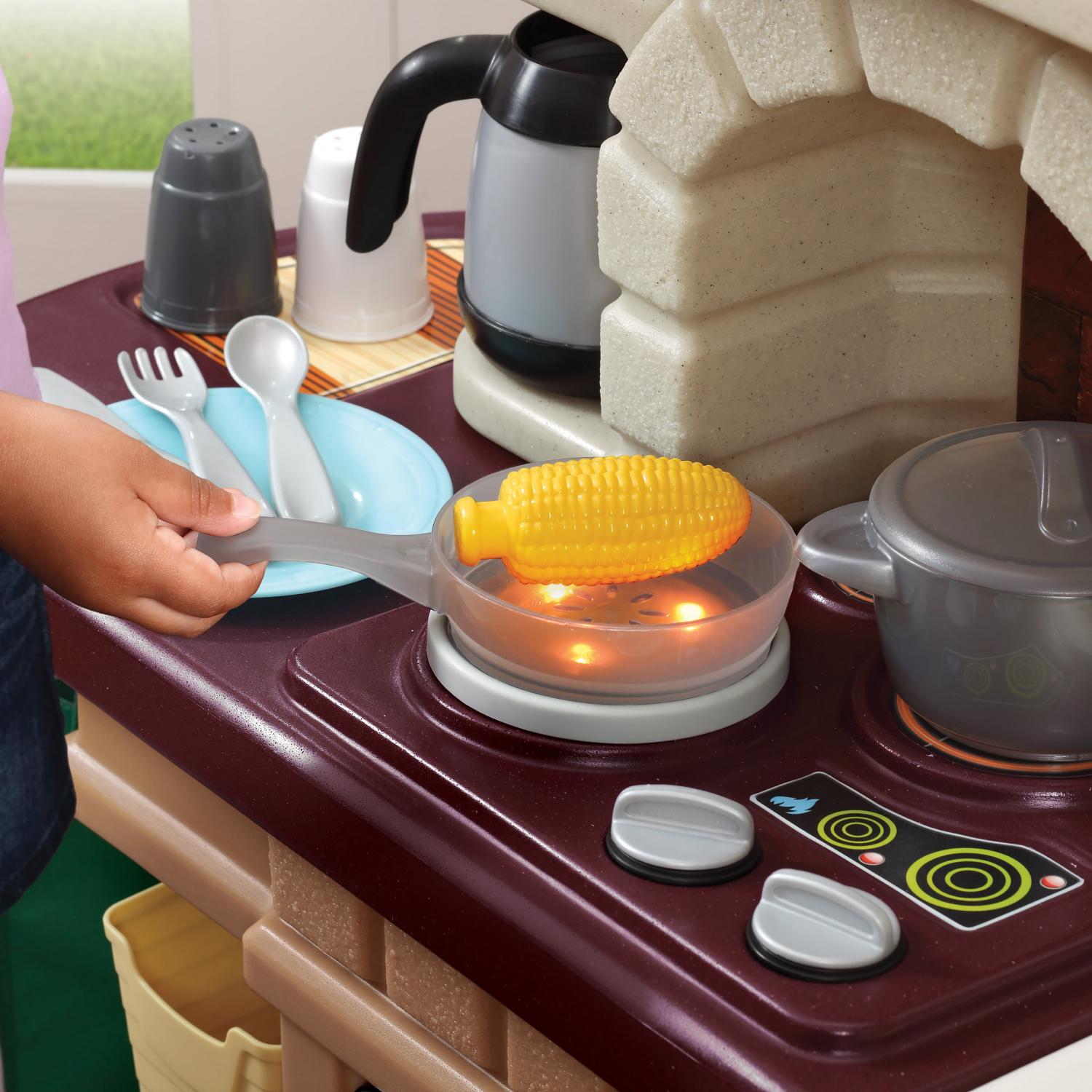2026 Step2 Heart of the Home Brown Toddler Play Kitchen Set