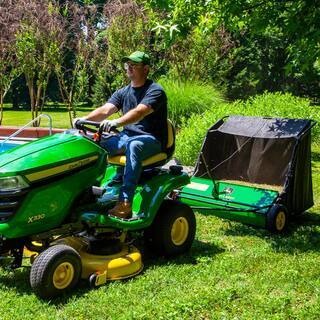 2026 John Deere 42″ trailed lawn sweeper, 24 cubic foot capacity, adjustable brushes