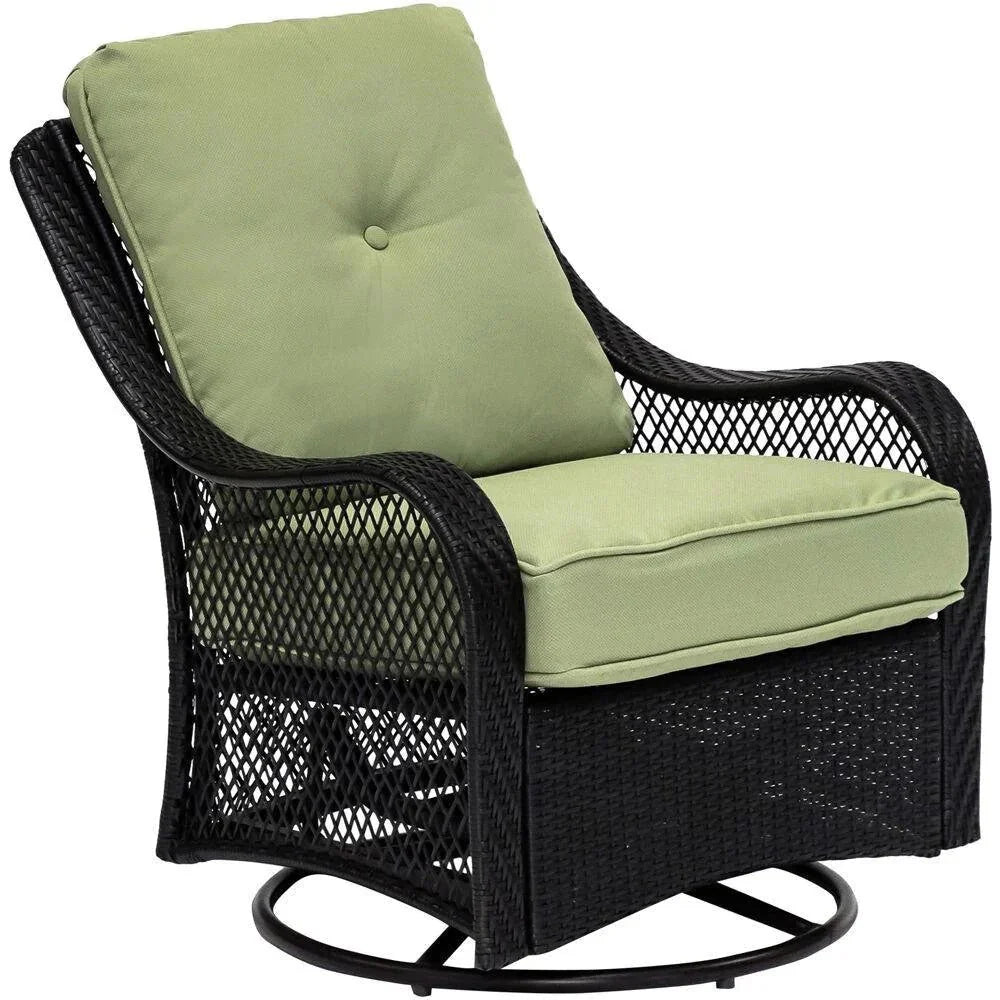 2026 2025 5-piece steel patio fire pit seating set with navy blue cushions, swivel gliders and square fire pit table