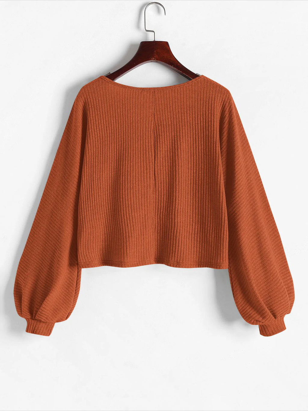 2026 Ribbed knit crew neck sweater