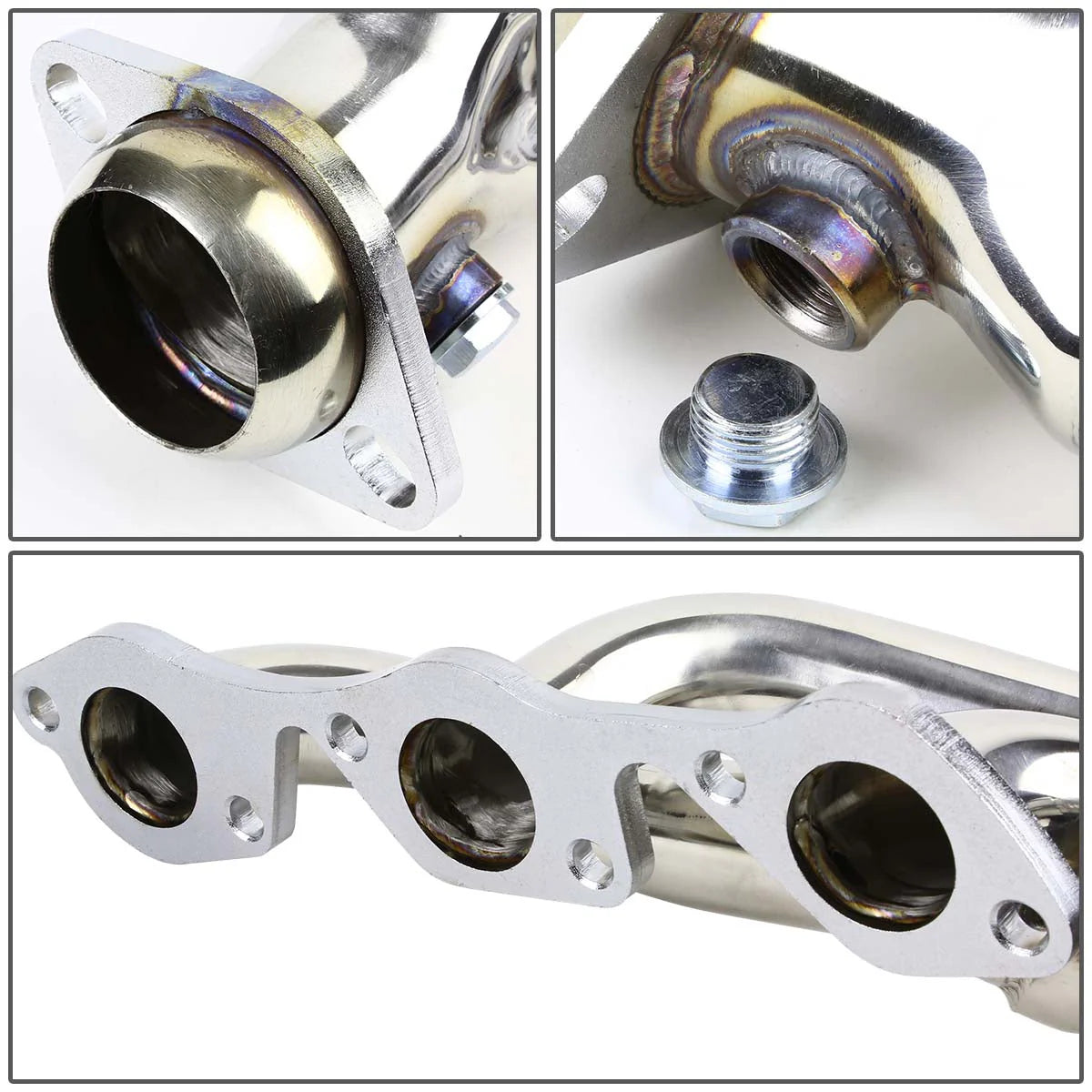 97-04 Ford F150 Heritage 4.2L V6 3-1 Shorty Exhaust Header w/O2 Sensor Bungs - Stainless Steel