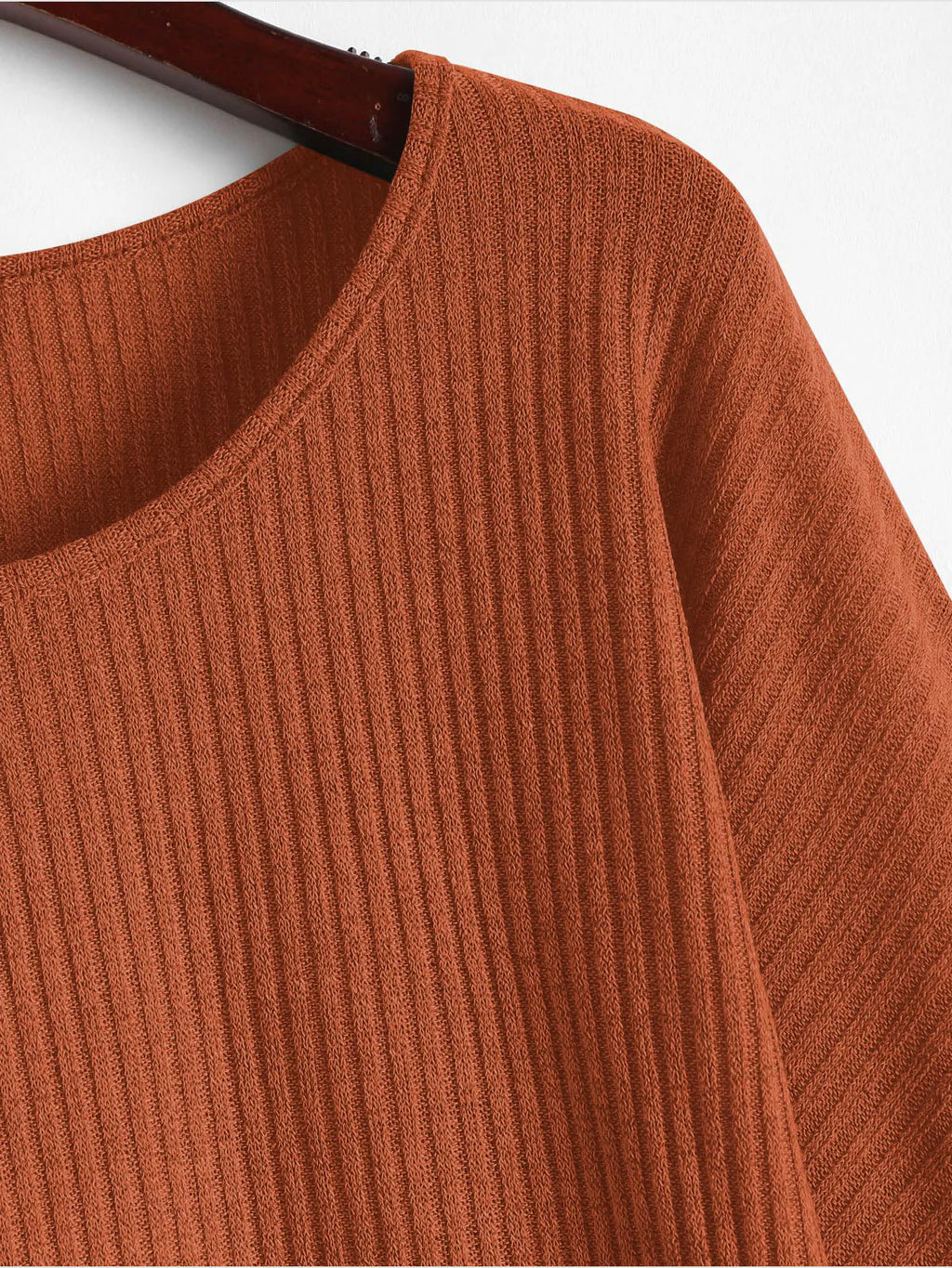 2026 Ribbed knit crew neck sweater