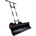 2026 Best Choice Products 36in Galvanized Blade Hand Snow Pusher w/ 2 Wheels, Adjustable Handle, Blade Angle - Black