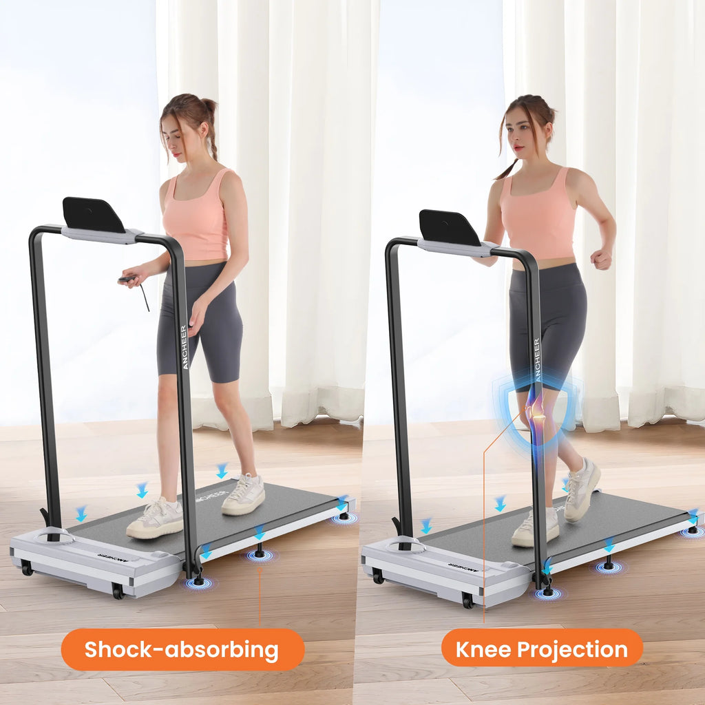 2026 ANCHEER Portable Folding Walking Pad 300lb, 7.5 MPH Under Desk Treadmill with Remote Control & LED Display,2 in 1 Walking Pad Treadmill for Home/Office/Exercise(Pink)