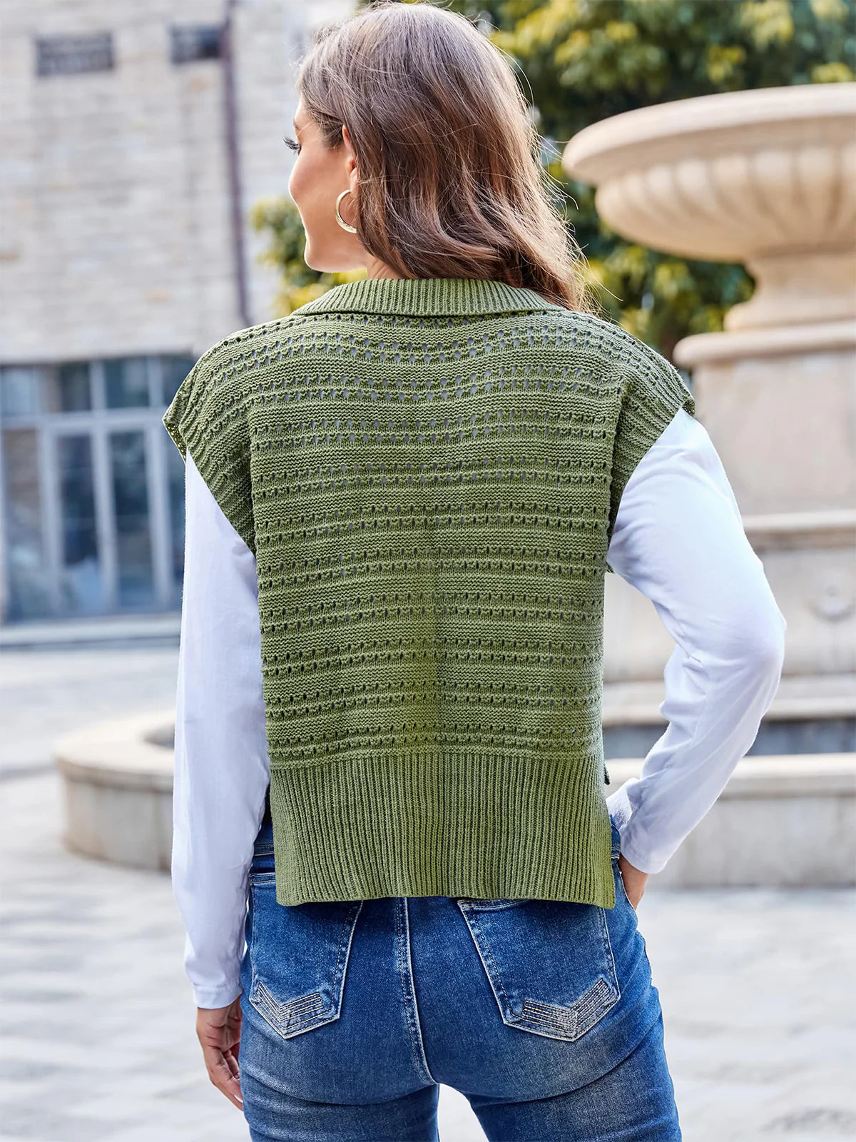 2026 Polo Sleeveless V-Neck Knit Sweater