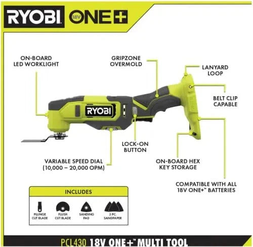2026 RYOBI ONE+ PCL1600K2 18V Cordless 6-Tool Combo Kit