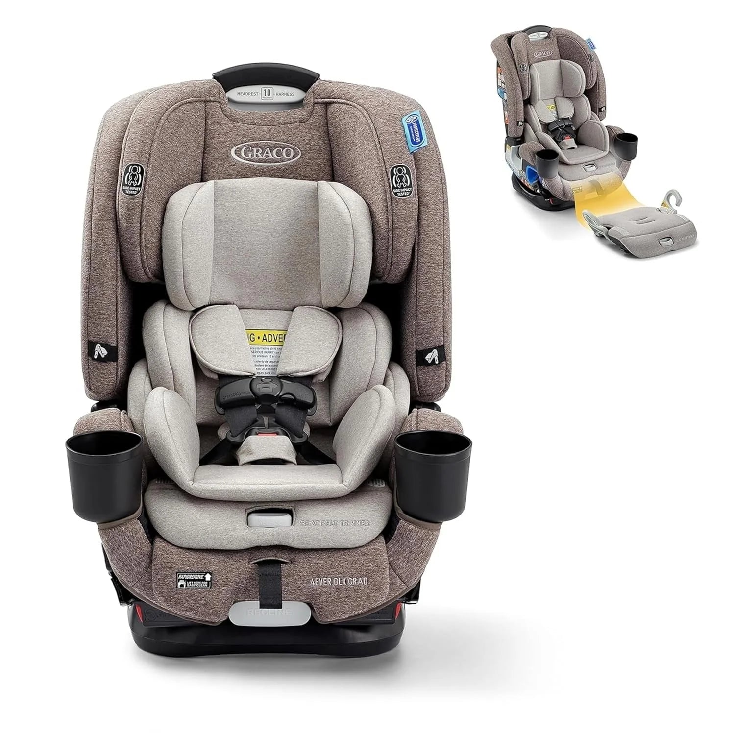2026 4Ever DLX 4-in-1 Child Car Seat, Charlie | Car seat for babies and toddlers, 10 years of use | Rear-facing, forward-facing and booster seat | Safe, comfortable and practical