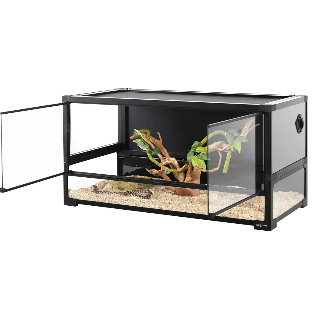 2026 REPTI ZOO 40 Gallon Tempered Glass Reptile Large Terrarium Tank Reptile Terrarium 36"x18"x18", Easy Folding