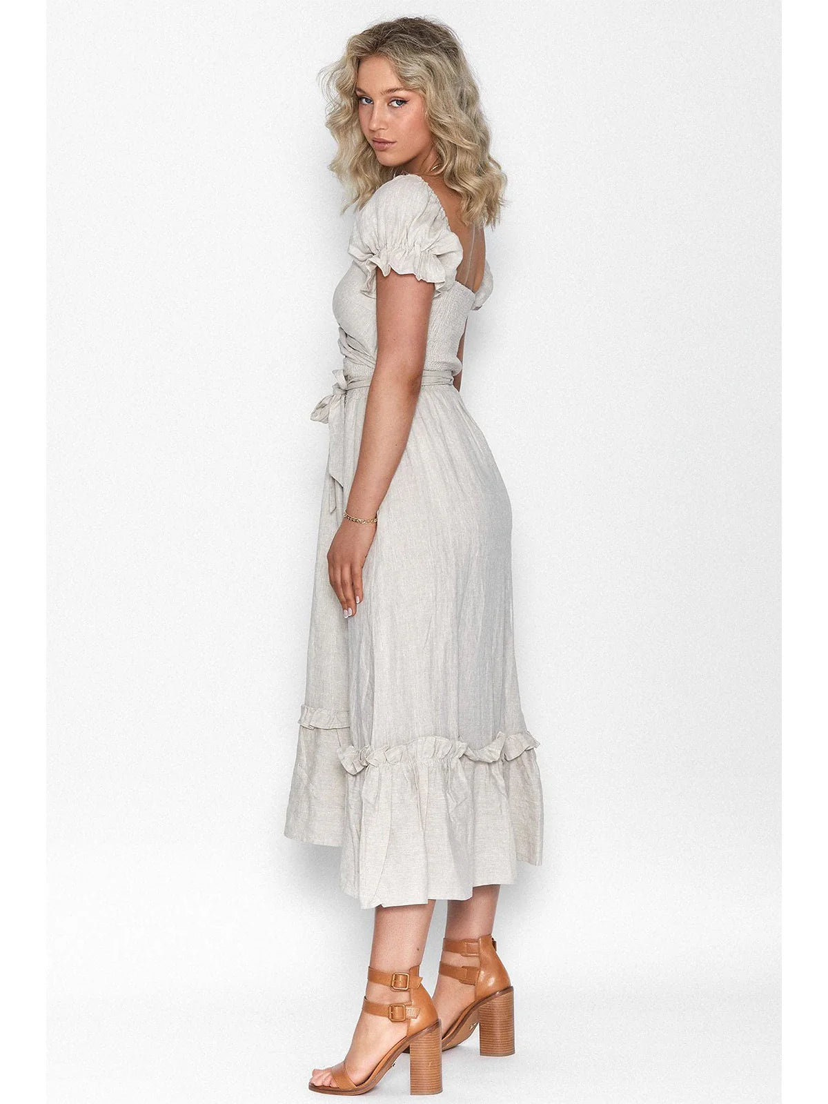 2026 Boho Tie-Waist Homecoming Dress