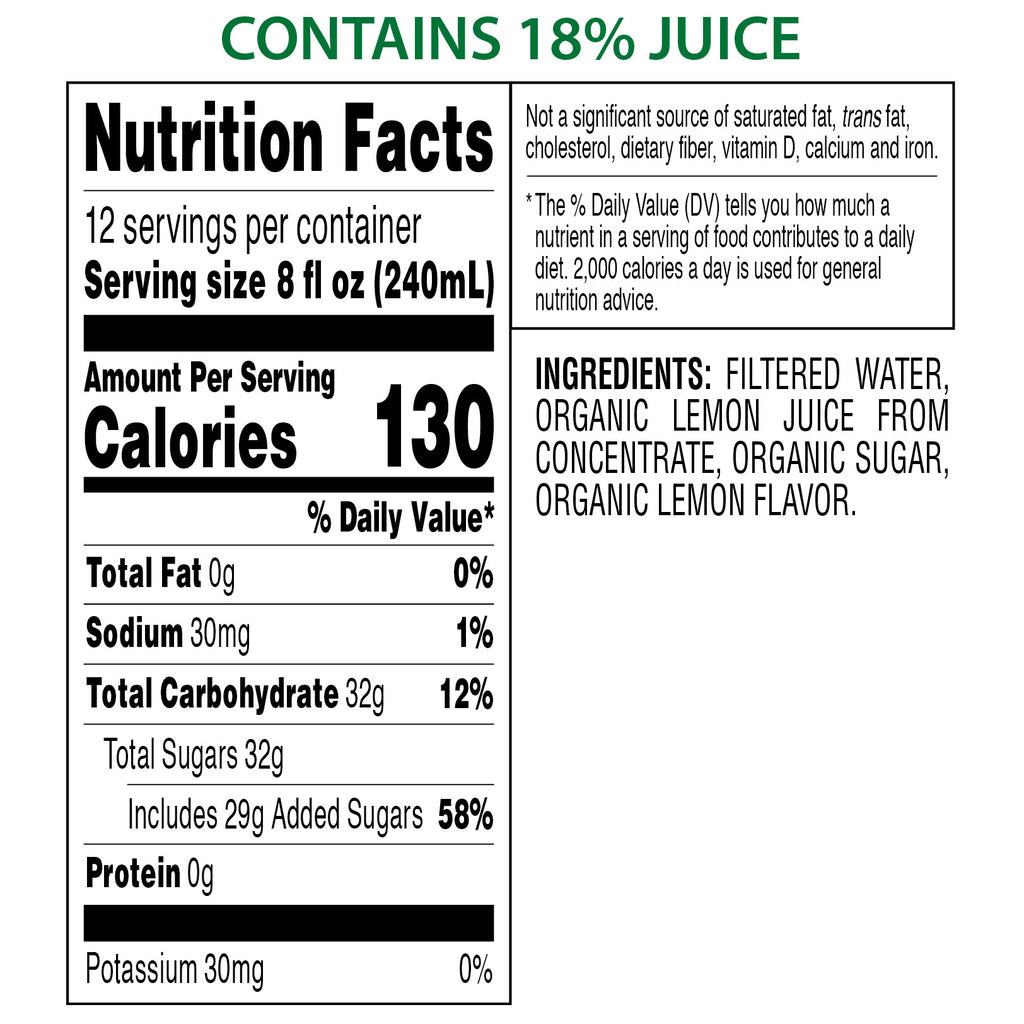 2026 Kirkland Signature, Organic Lemonade, 96 fl oz, 2-count