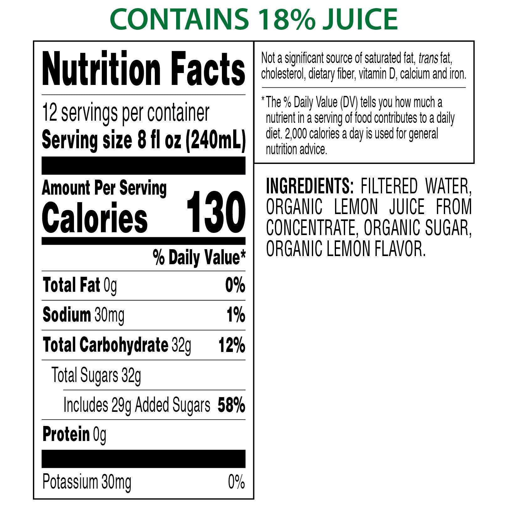 2026 Kirkland Signature, Organic Lemonade, 96 fl oz, 2-count