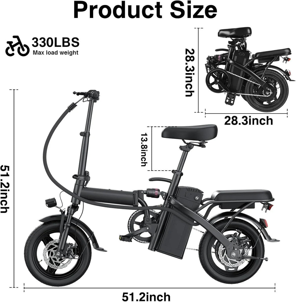 2026 Electric bicycle for adults and teenagers, foldable e-bike for commuters and city use, foldable e-bike motor 48V 24MPH
