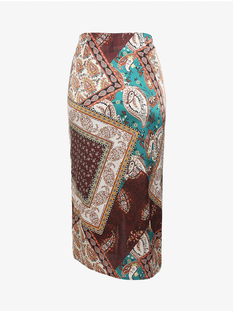 2026 Bohemian High Waisted Bustle Skirt