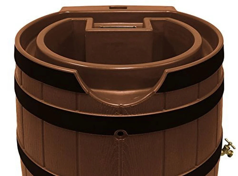 2026 Good Ideas Rain Wizard 65 Gallon Rain Barrel with Darkened Ribs - Terra Cotta