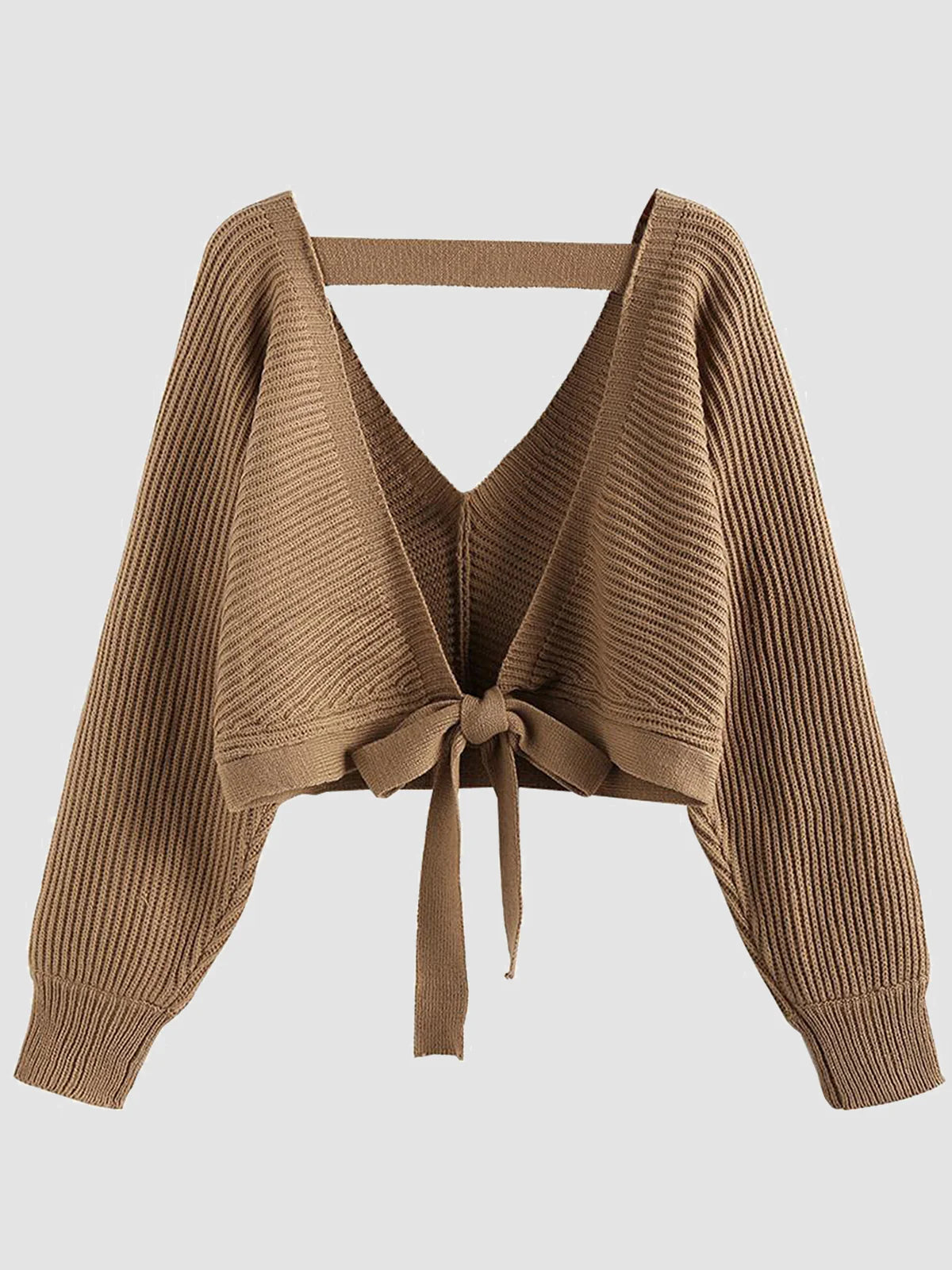 2026 Ribbed Knit Sexy Drop Shoulder Sweater