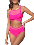 Mesh Twisted Cross Bikini