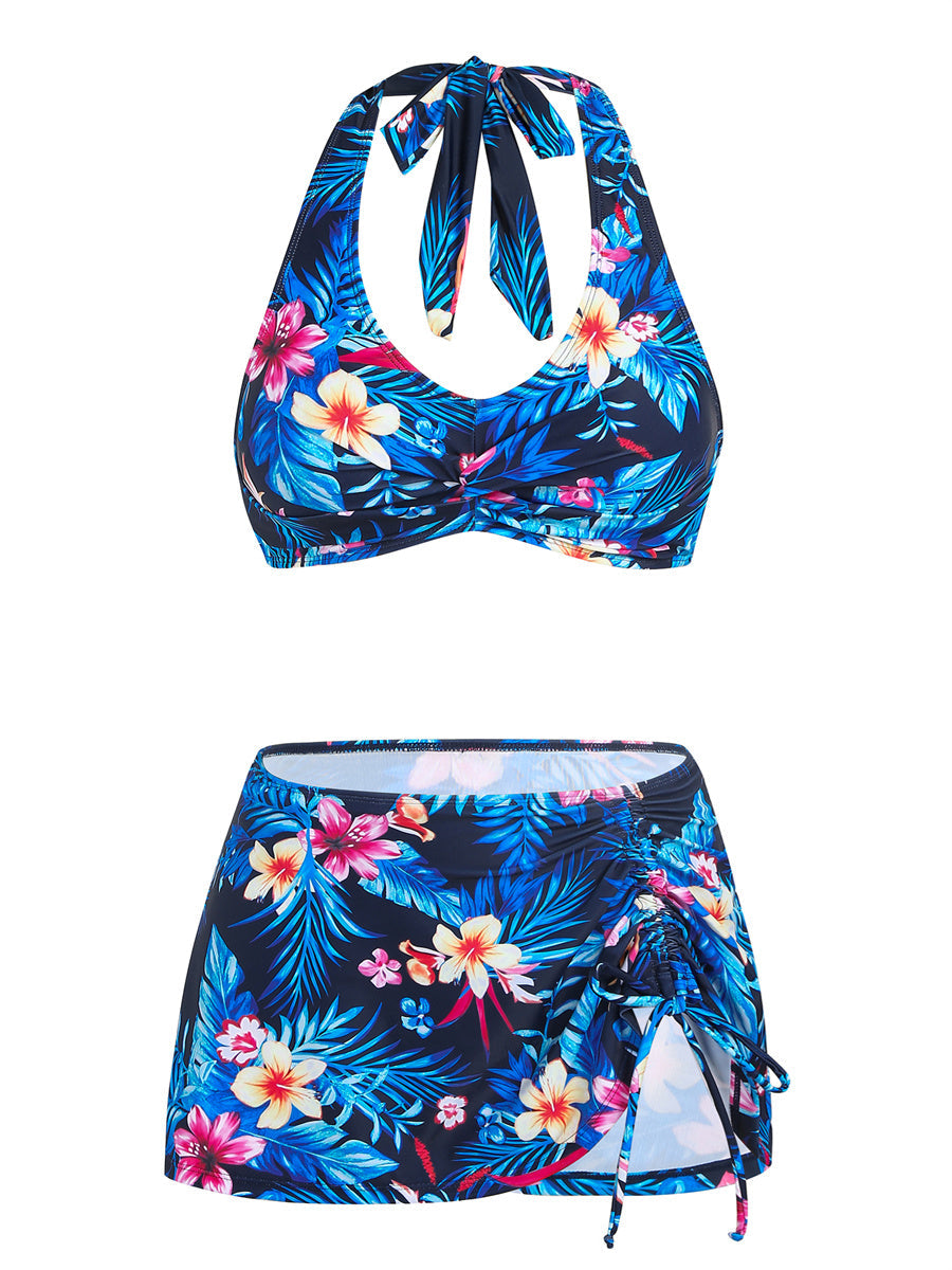 ZAFUL Womens High Waisted Bikini Sets with Skirt Tummy Control Bathing Suit Two Piece Swimsuit