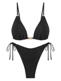 Buckle Tribal Ring Triangle Bikini Sets