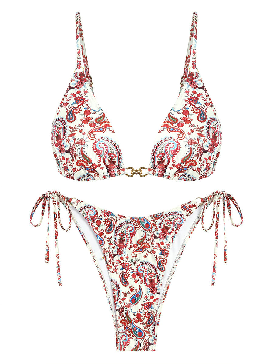 Buckle Tribal Ring Triangle Bikini Sets