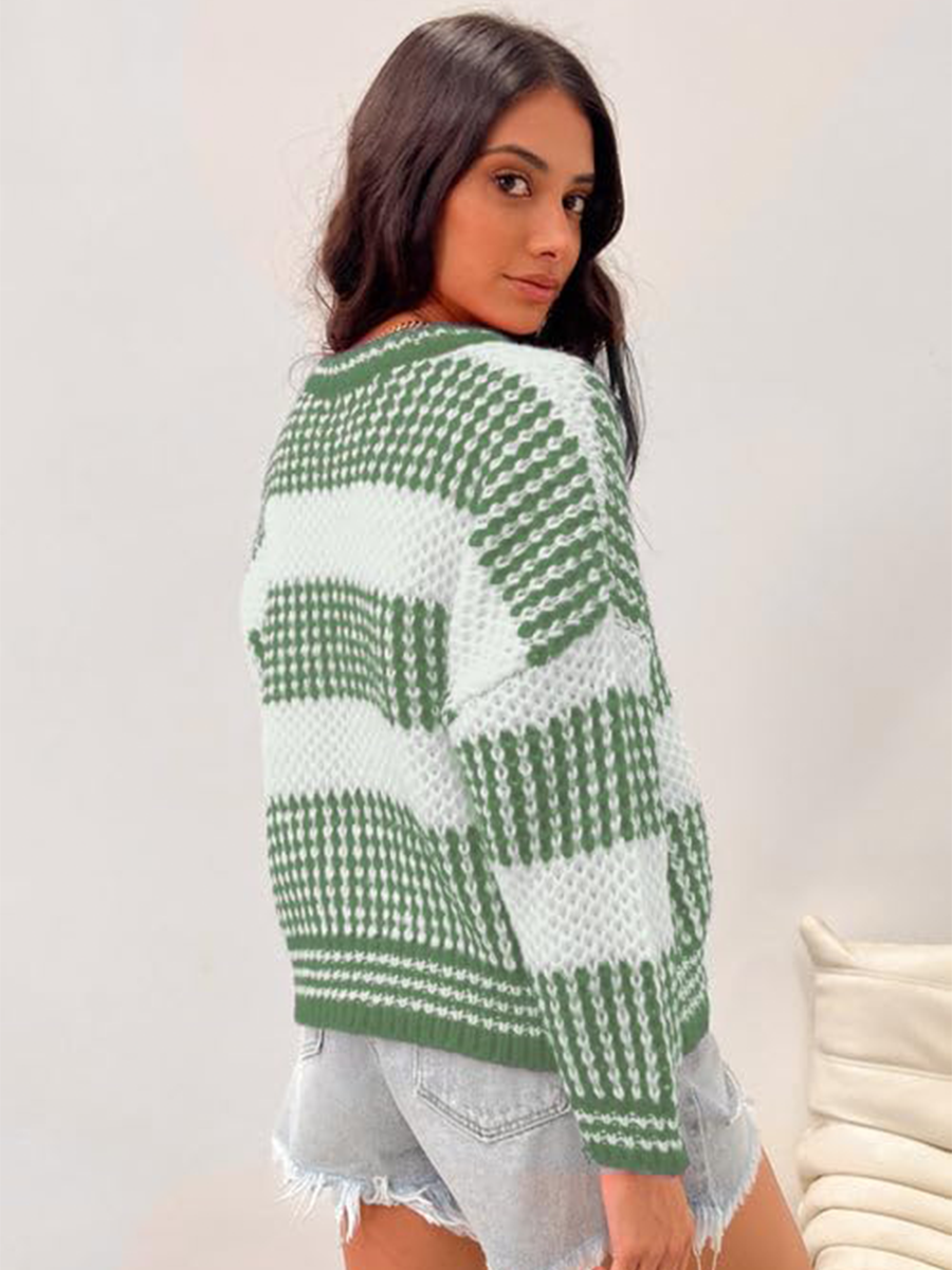 Colorblocked Knit Sweater