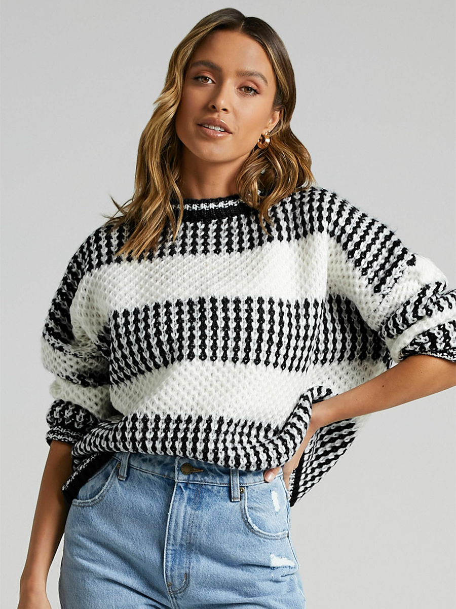 Colorblocked Knit Sweater