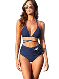 Criss Cross Rose Bikini Set