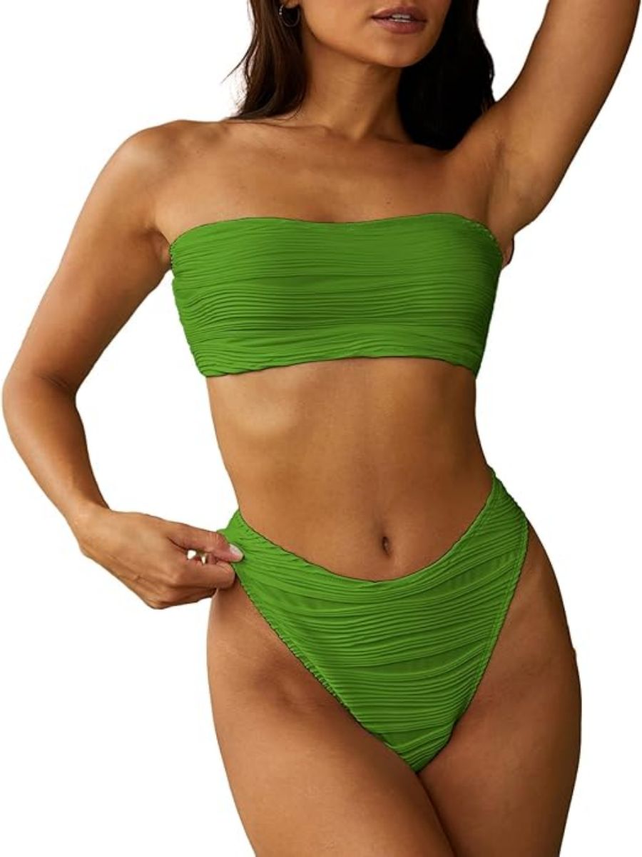 Lace up Strapless Bandeau Bikini