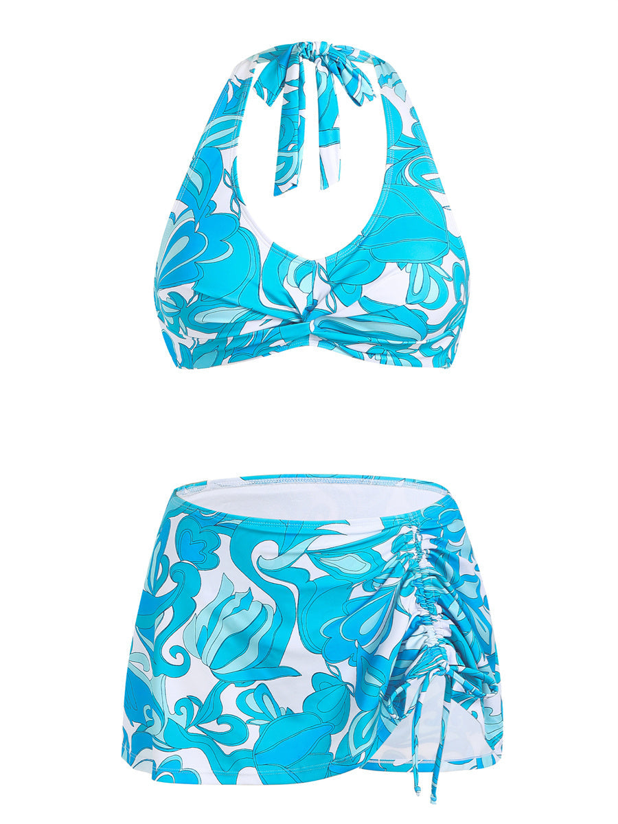 ZAFUL Womens High Waisted Bikini Sets with Skirt Tummy Control Bathing Suit Two Piece Swimsuit