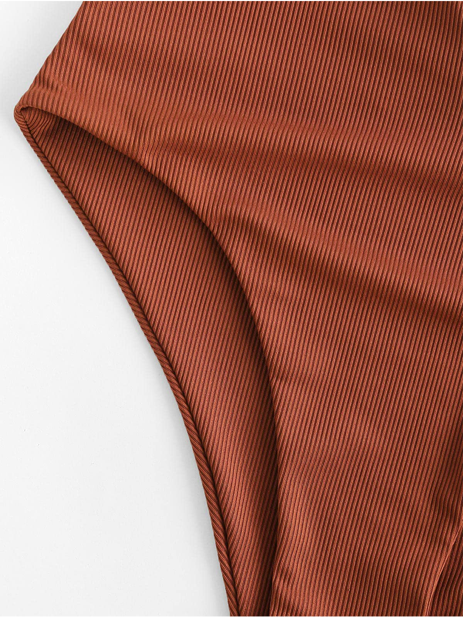 One Shoulder Ribbed Cutout
