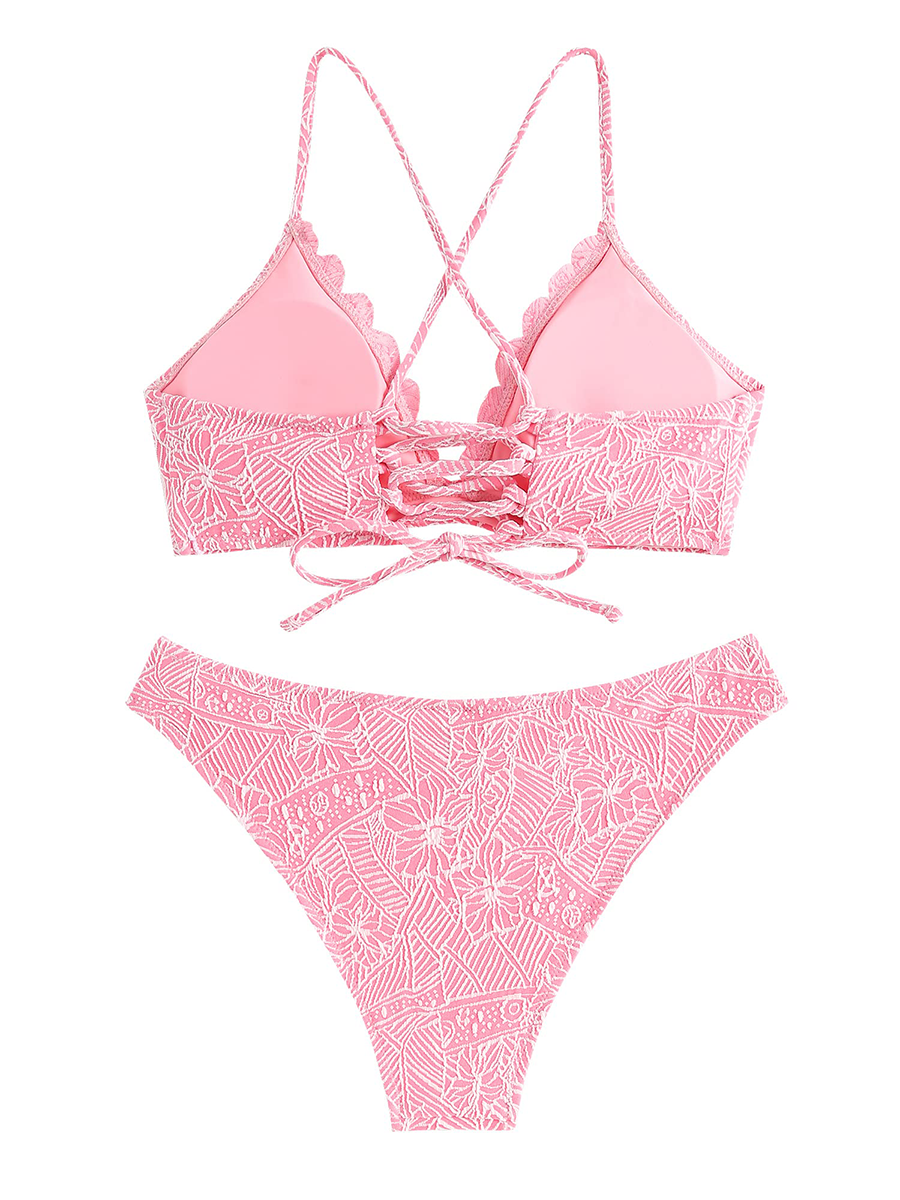 Scalloped V-neck Swimsuit