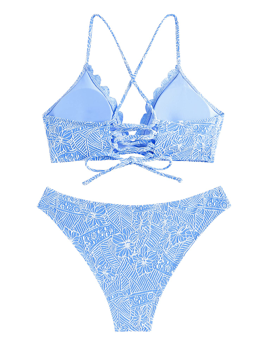 Scalloped V-neck Swimsuit