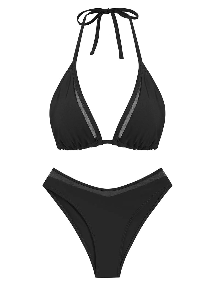 Sheer Mesh Halter Bikini