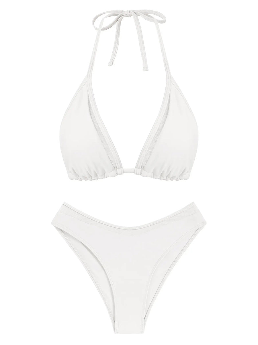 Sheer Mesh Halter Bikini