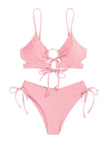 Spaghetti Strap Lace-Up Bikini