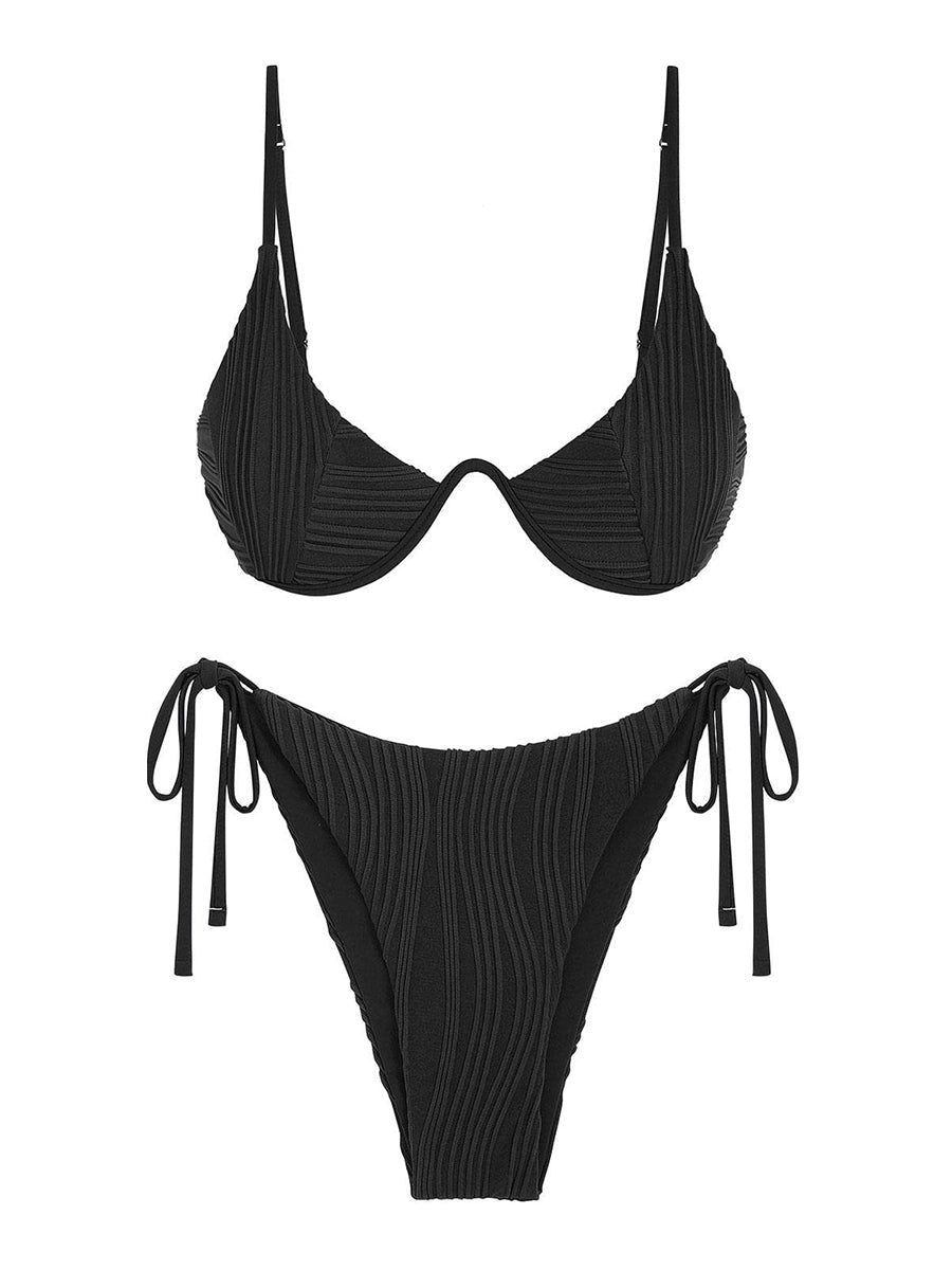 Textured Underwire Bikini Set