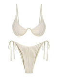 Textured Underwire Bikini Set