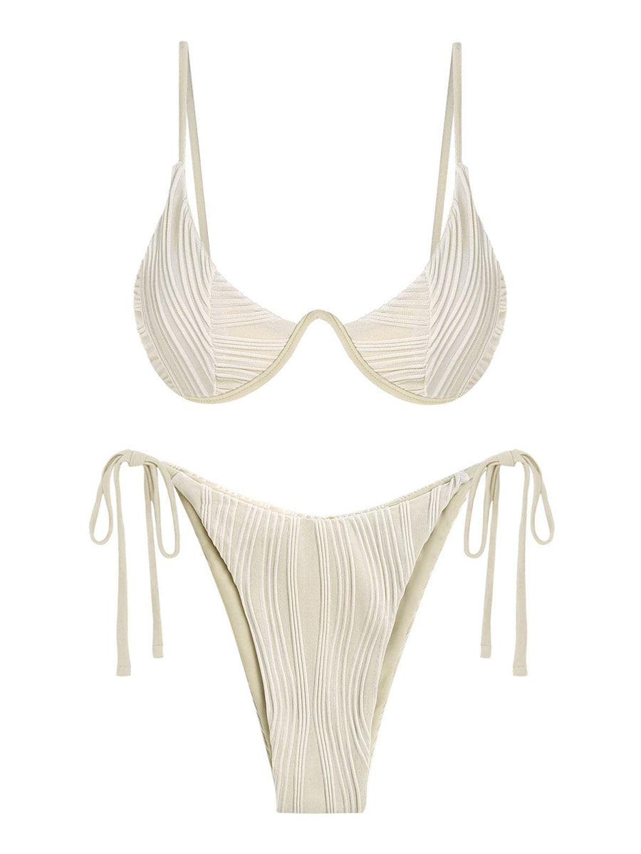 Textured Underwire Bikini Set